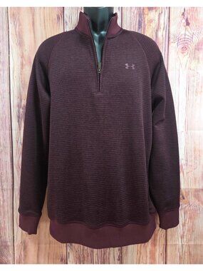 Under Armour Mens Burgundy Fleece 1/4 Zip Jacket Large